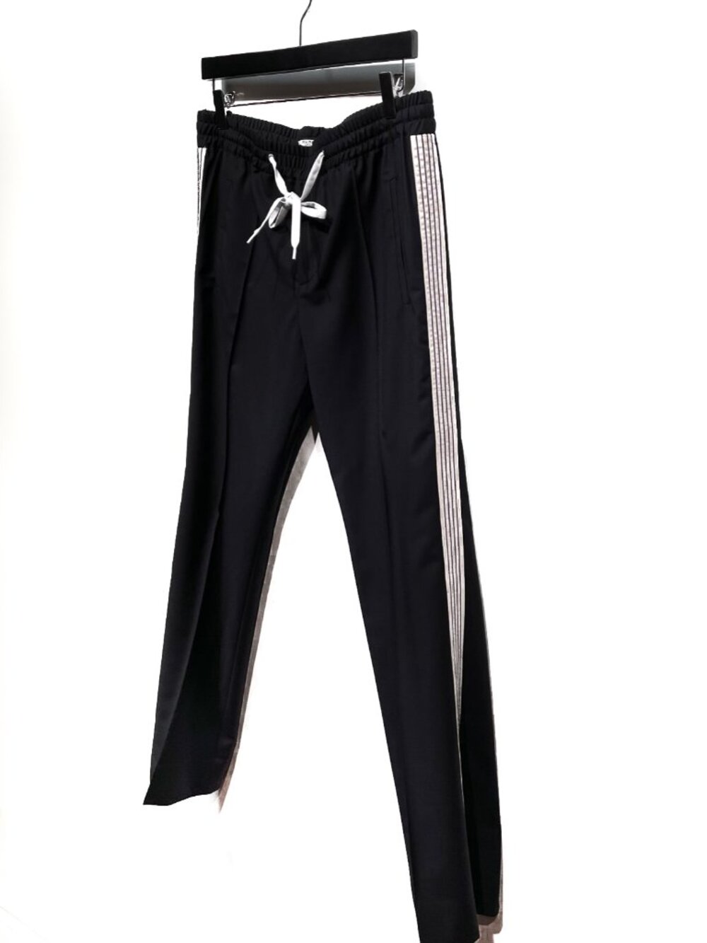Miu Miu 2018 Black Wool Mohair Stripped Lounge Trousers - Picture 2 of 8